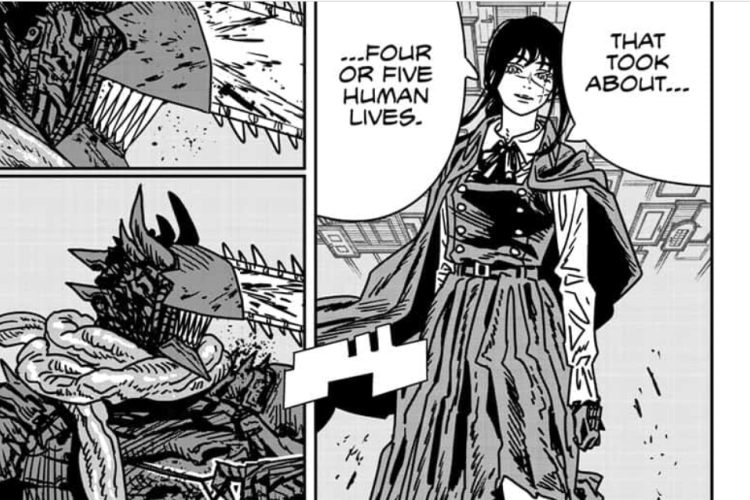 สปอยล์＆วิธีอ่าน มังงะญี่ปุ่น Chainsaw Man ตอนที่ 217 ฉบับภาษาไทย, การต่อสู้ที่น่าสะพรึงกลัว